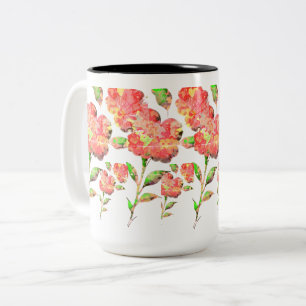 Tasse 2 Couleurs Aquarelle Florale