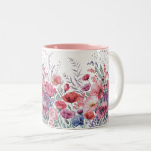 Tasse 2 Couleurs Aquarelle moderne Floral