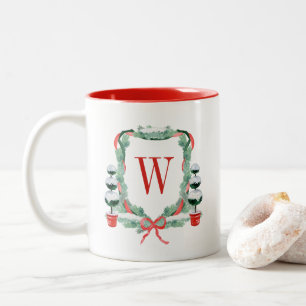 Tasse 2 Couleurs Aquarelle Noël Topio Cimier Monogramme