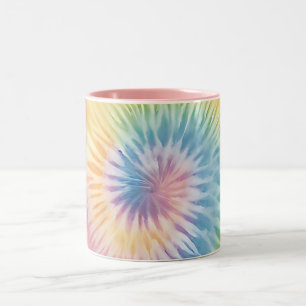 Tasse 2 Couleurs Aquarelle Pastel Rainbow Tie Dye