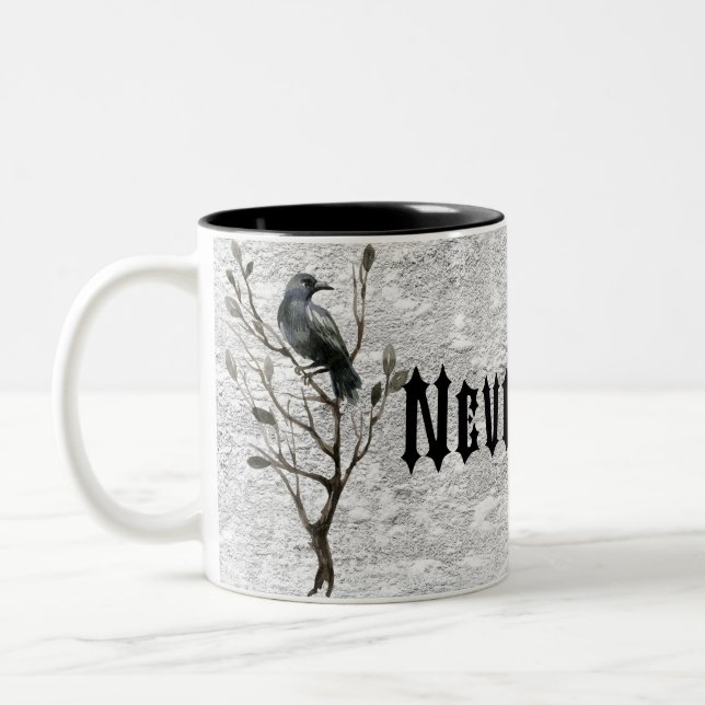Tasse 2 Couleurs Aquarelle Raven plus jamais (Gauche)