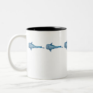 Tasse 2 Couleurs Aquarelle requin