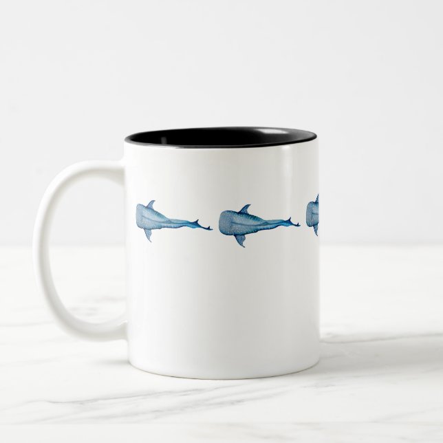 Tasse 2 Couleurs Aquarelle requin (Gauche)