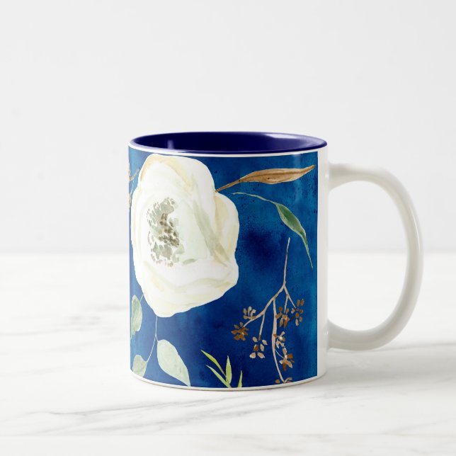 Tasse 2 Couleurs Aquarelle Woodsy Nature Eucalyptus Feuilles de gra (Droit)