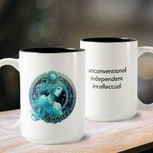 Aquarius Turquoise et noir Aquarelle Zodiac