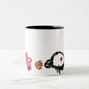 Tasse 2 Couleurs Araignée avec du lait et le biscuit