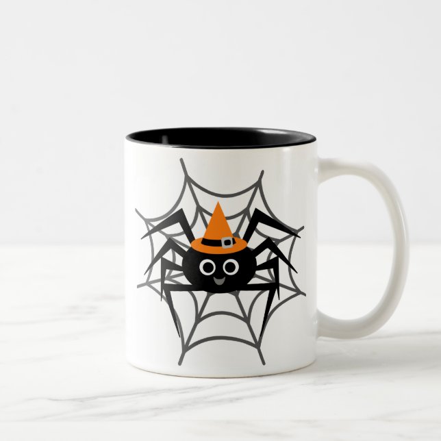 Tasse 2 Couleurs Araignée d'Halloween en maillots et cadeaux Web (Droit)