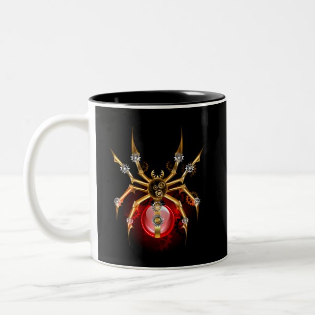 Tasse 2 Couleurs Araignée en vapeur noire (Gauche)