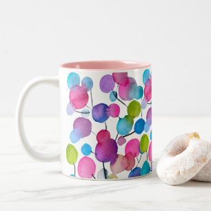 Tasse 2 Couleurs Arbre d'art abstrait rose mignon