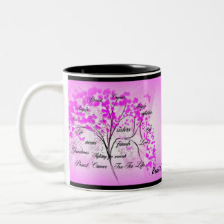 Tasse 2 Couleurs arbre de cancer du sein de la vie