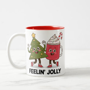 Tasse 2 Couleurs Arbre de Noël Buveur de Café Hiver Se Sentent Joye
