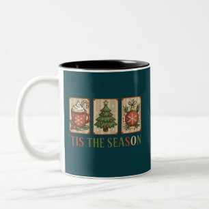 Tasse 2 Couleurs Arbre De Noël Cocoa Retro Vacances Tes Saisons