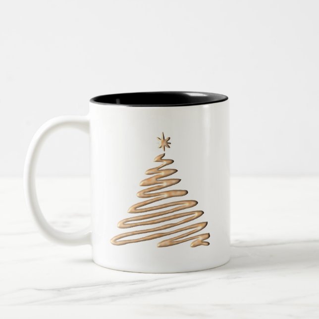 Tasse 2 Couleurs Arbre de Noël Gold (Gauche)
