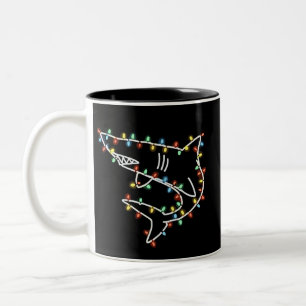 Tasse 2 Couleurs Arbre de Noël requins Xmas animal de compagnie ani