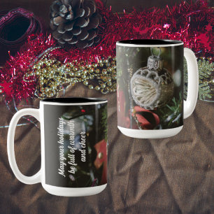 Tasse 2 Couleurs Arbre de Noël sombre et rétro