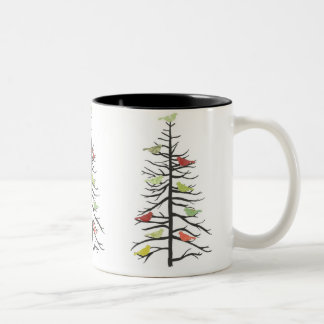Tasse 2 Couleurs Arbre de papier d'oiseau