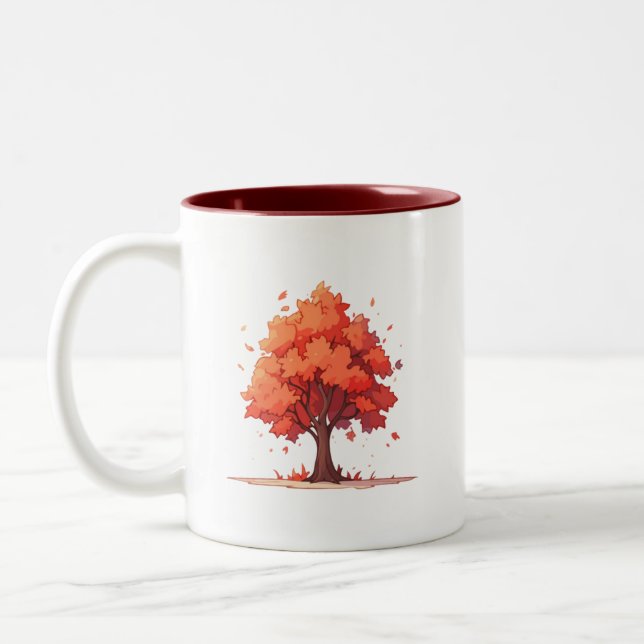 Tasse 2 Couleurs Arbre sérénité d'automne (Gauche)