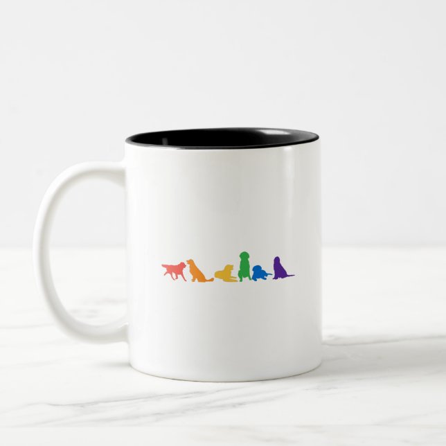 Tasse 2 Couleurs Arc arc-en-ciel Golden Retriever (Gauche)