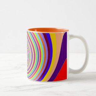 Tasse 2 Couleurs Arc-en-ciel brillant psychédélique pop art