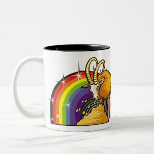 Tasse 2 Couleurs Arc en ciel des années 1980 avec Capricorne Chèvre