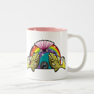 Tasse 2 Couleurs Arc-en-ciel des années 1980 avec Poissons