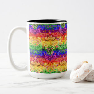 Tasse 2 Couleurs Arc-en-ciel Dragon Damask - Couleurs Gay pride