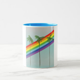 Tasse 2 Couleurs Arc-en-ciel et Palmiers