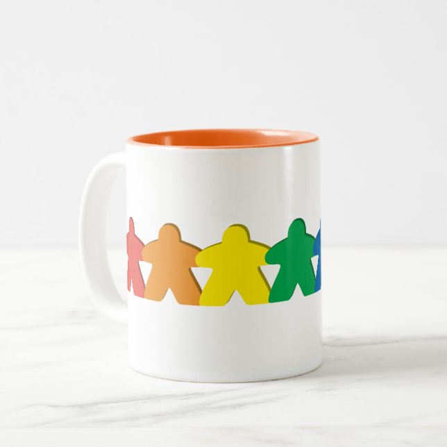 Tasse 2 Couleurs Arc-en-ciel Meeple (Devant gauche)