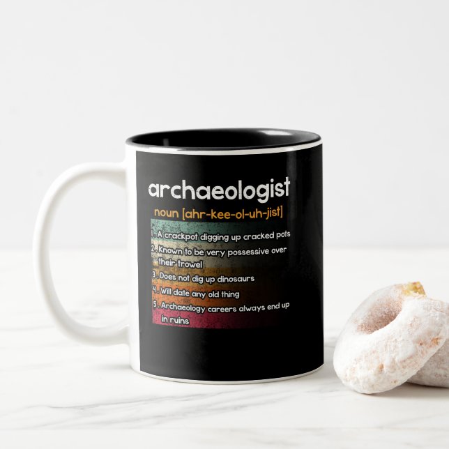 Tasse 2 Couleurs Archéologue Définition (Avec donut)
