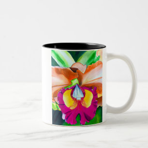Tasse 2 Couleurs Ardoise à fleurs colorées