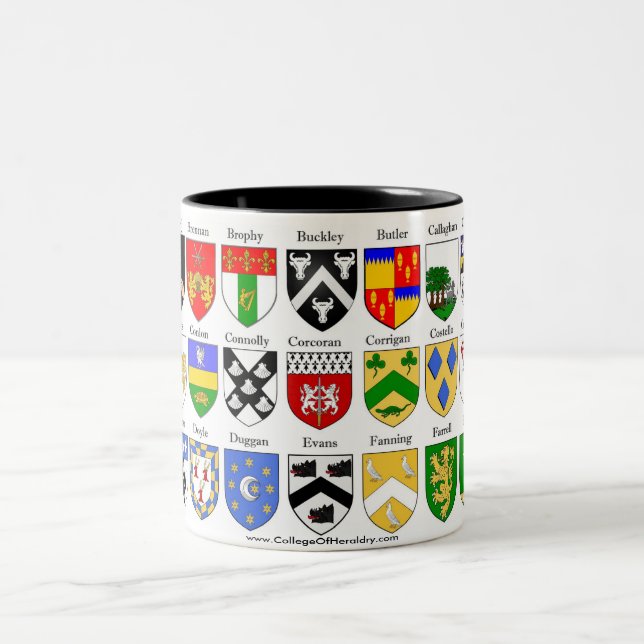 Tasse 2 Couleurs Armoiries de la famille Armoiries de Heraldry Shie (Centre)
