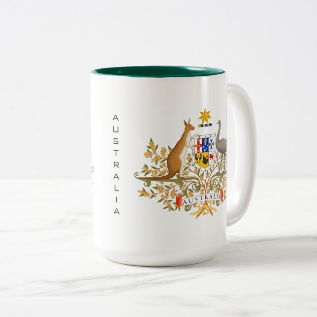 Tasse 2 Couleurs armoiries de l'australie (Devant droit)