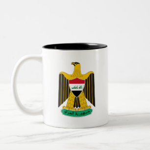 Tasse 2 Couleurs Armoiries de pays Irak symbole emblème drapeau aig