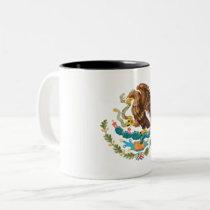 Tasse 2 Couleurs Armoiries du pays Mexique symbole emblème drapeau
