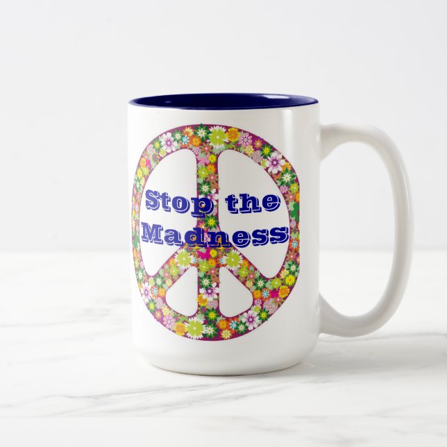 Tasse 2 Couleurs Arrêtez la folie (Droit)