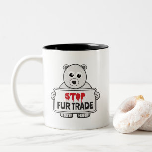 Tasse 2 Couleurs Arrêtez le commerce de la fourrure triste ours pol