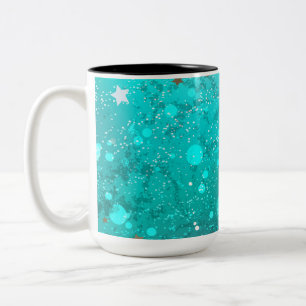 Tasse 2 Couleurs Arrière - plan à huile Turquoise de la menthe