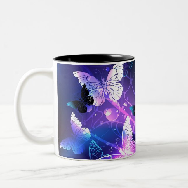 Tasse 2 Couleurs Arrière - plan avec papillons de nuit (Gauche)