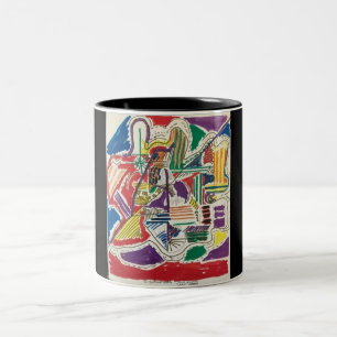Tasse 2 Couleurs Arrière - plan noir Abstrait