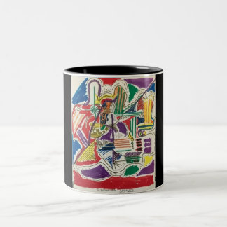 Tasse 2 Couleurs Arrière - plan noir Abstrait