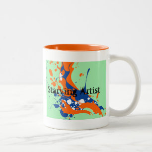Tasse 2 Couleurs Art Abstrait Mint Green Starst Peinture