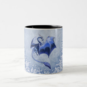 Tasse 2 Couleurs Art bleu de nature d'imaginaire de dragon d'hiver
