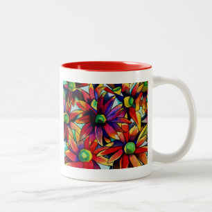 Tasse 2 Couleurs art de fleurs sauvages multicolores de Marguerite 