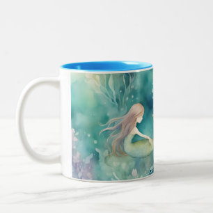 Tasse 2 Couleurs art de sirène à l'aquarelle
