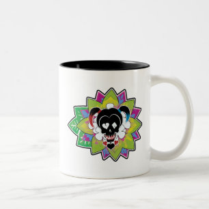 Tasse 2 Couleurs Art de tatouage de crâne du peloton   Harley Quin