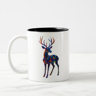 Tasse 2 Couleurs Art des cerfs en verre coloré - Unique Faune moder