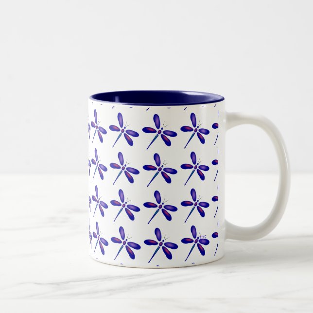 Tasse 2 Couleurs Art Dragonfly (Droit)