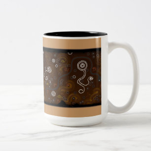 Tasse 2 Couleurs Art du désert aborigène australien