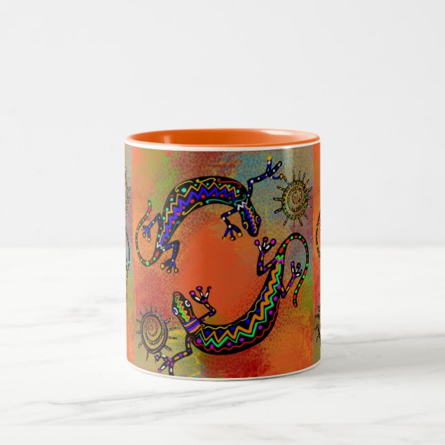 TASSE 2 COULEURS ART DU SOUTHWESTERN LIZARD (Centre)