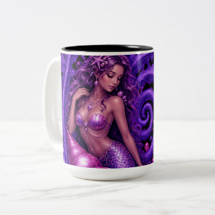 Tasse 2 Couleurs Art Fantastique de Sirène Violette Mystique   Océa